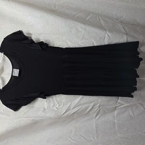 Olivia Rae, NY, Sm, Black, Dress, Mini, Skater, Ruffle Sleeve, Rayon, Spandex